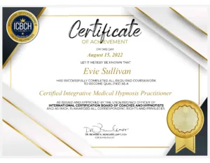 Evie Sullivan Medical Hypnosis Cert conv 1