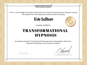 Evie Sullivan Transformational Hypnosis Certificate conv 1